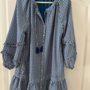 Vineyard Vines Blue and White Checkered Dress